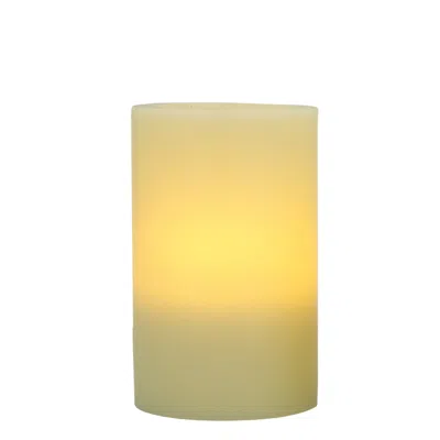 Homezia 6" Ivory Flameless Pillar Candle In Black