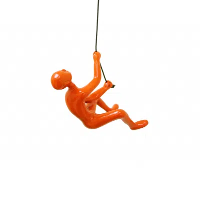 Homezia 6" Orange Unique Climbing Man Wall Art