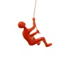 Homezia 6" Red Unique Climbing Man With Rope Wall Art