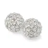 Homezia 6" Silver Faux Crystal And Silver Decorative Orb Tabletop Sculpture