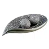 Homezia 6" Silver Long Polyresin Decorative Bowl With Orbs