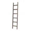 Homezia 6 Step Rustic Espresso Wood Ladder Shelf