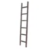 Homezia 6 Step Rustic Smoky Black Wood Ladder Shelf