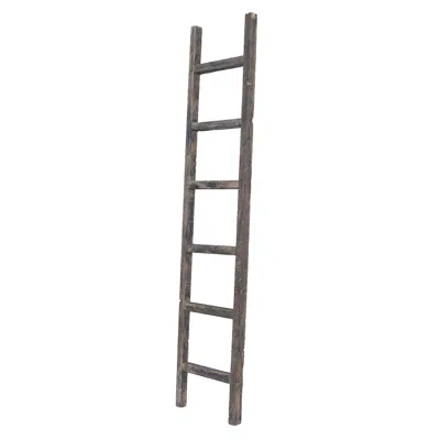 Homezia 6 Step Rustic Smoky Black Wood Ladder Shelf In Brown