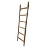 Homezia 6 Step Rustic Weathered Grey Wood Ladder Shelf