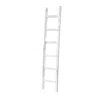 Homezia 6 Step Rustic White Wash Wood Ladder Shelf