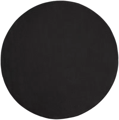 Homezia 6' X 6' Black Round Non Skid Indoor Outdoor Area Rug