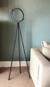 Homezia 60" Black Led Tripod Color Changing Floor Lamp With Globe