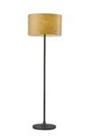Homezia 60" Black Traditional Shaped Floor Lamp With Brown Drum Shade