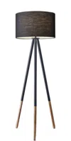 Homezia 60" Black Tripod Floor Lamp With Black Drum Shade