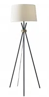 Homezia 60" Black Tripod Floor Lamp With White Empire Shade