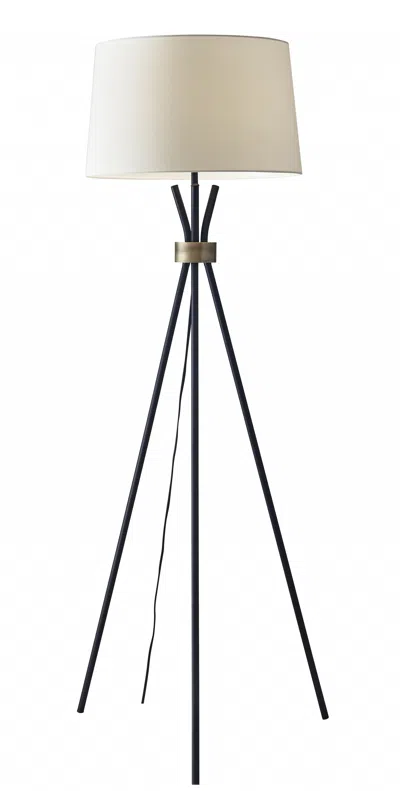 Homezia 60" Black Tripod Floor Lamp With White Empire Shade