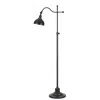 Homezia 60" Bronze Adjustable Traditional Shaped Floor Lamp With Black Dome Shade