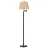 Homezia 60" Bronze Swing Arm Floor Lamp With White Square Shade
