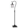 Homezia 60" Bronze Traditional Shaped Floor Lamp With Bronze Transparent Glass Drum Shade