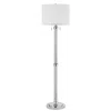 Homezia 60" Chrome Two Light Traditional Shaped Floor Lamp With White Rectangular Shade