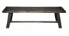 Homezia 60" Gray And Dark Brown Distressed Wood Dining Bench
