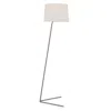 Homezia 60" Nickel Novelty Floor Lamp With White Frosted Glass Drum Shade
