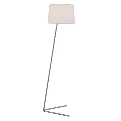 Homezia 60" Nickel Novelty Floor Lamp With White Frosted Glass Drum Shade