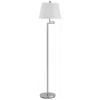Homezia 60" Nickel Swing Arm Floor Lamp With White Square Shade