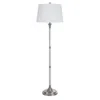 Homezia 60" Nickel Traditional Shaped Floor Lamp With White Square Shade