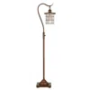 Homezia 60" Rusted Traditional Shaped Floor Lamp With Rust Transparent Glass Drum Shade