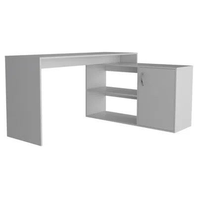 Homezia 60" White L Shape Computer Desk