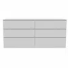 Homezia 60" White Six Drawer Double Dresser
