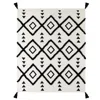 Homezia 60" X 50" Black And White Woven Cotton Geometric Throw Blanket With Tassels