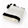 Homezia 60" X 50" Black And White Woven Cotton Striped Throw Blanket With Tassels