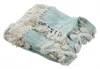 Homezia 60" X 50" Blue And White Woven Cotton Geometric Throw Blanket With Fringe