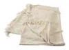 Homezia 60" X 50" Cream Woven Cotton Throw Blanket With Fringe