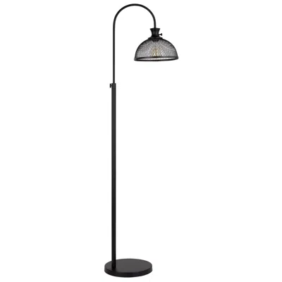 Homezia 61" Black Adjustable Traditional Shaped Floor Lamp With Bronze Dome Shade In Gray