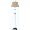 Homezia 61" Bronze Two Light Traditional Shaped Floor Lamp With Brown Square Shade
