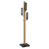 Homezia 61" Brown Three Light Traditional Shaped Floor Lamp With Black Novelty Shade