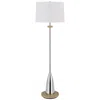 Homezia 61" Chrome Traditional Shaped Floor Lamp With White Square Shade