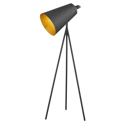 Homezia 61" Matte Tripod Floor Lamp With Gray Cone Shade