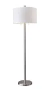 Homezia 61" Two Light Traditional Shaped Floor Lamp With White Drum Shade