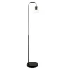 Homezia 62" Black Arched Floor Lamp With Clear Transparent Glass Cone Shade
