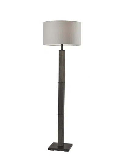 Homezia 62" Black Traditional Shaped Floor Lamp With Off-white Drum Shade In Gray