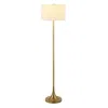 Homezia 62" Brass Traditional Shaped Floor Lamp With White Frosted Glass Drum Shade
