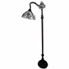 Homezia 62" Brown Traditional Shaped Floor Lamp With White Stained Glass Bowl Shade