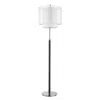 Homezia 62" Chrome Traditional Shaped Floor Lamp With White Drum Shade