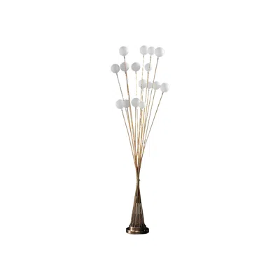 Homezia 62" Golden Chrome Contemporary Multi Light Led Floor Lamp In Brown