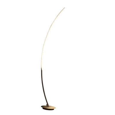 Homezia 62" Silver And Soft White Arc Led Floor Lamp In Gray