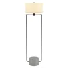 Homezia 63" Black Column Floor Lamp With White Frosted Glass Drum Shade