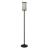 Homezia 63" Black Torchiere Floor Lamp With Black Drum Shade
