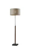 Homezia 63" Black Traditional Shaped Floor Lamp With Beige Drum Shade