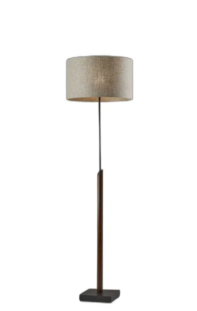 Homezia 63" Black Traditional Shaped Floor Lamp With Beige Drum Shade