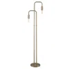Homezia 63" Brass Two Light Torchiere Floor Lamp
